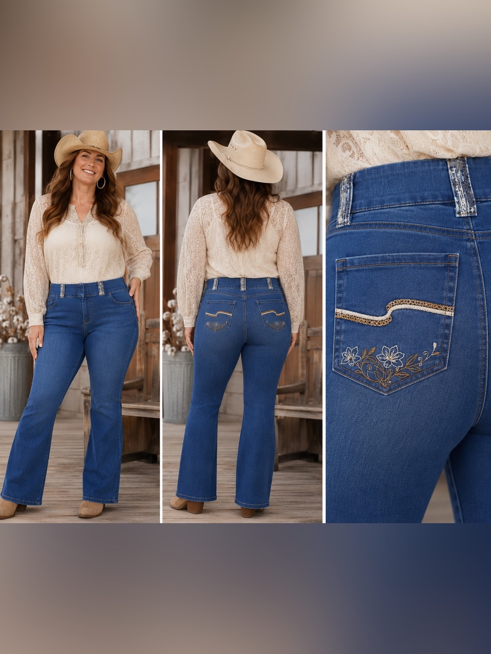 The Pioneer Woman Pull On Embroidered Bootcut Jeans EUC